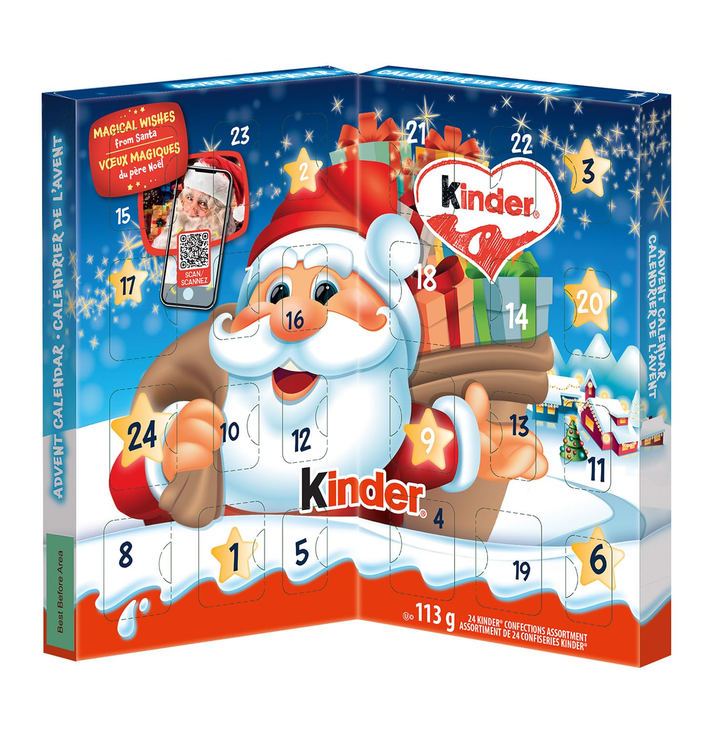 CALENDRIER DE L'AVENT EN CHOCOLAT KINDER 113G